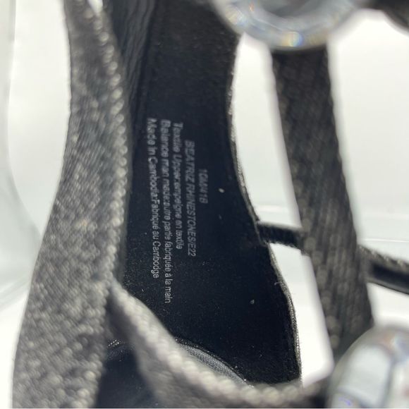KARL LAGERFELD Beatriz Faux Crystals Heel Sandals in Black Size 10 NWOT - Picture 11 of 15